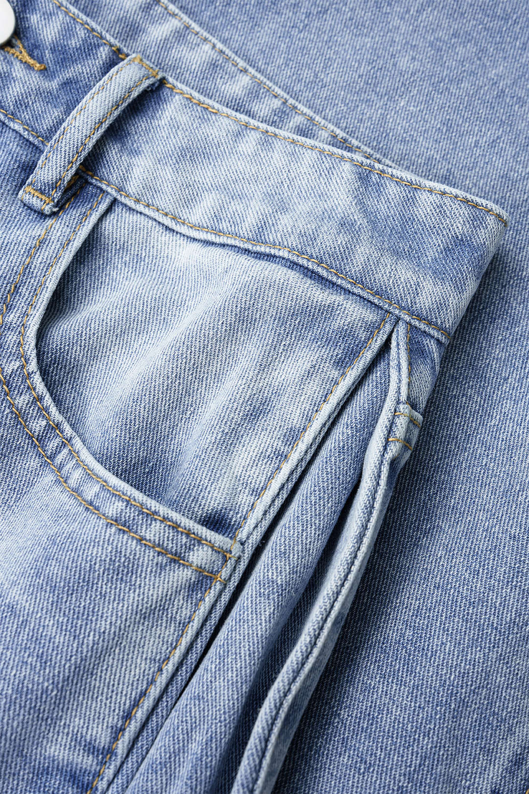 Denim Pocket Straight Leg Jeans