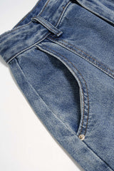 Denim Pocket Wide Leg Jeans