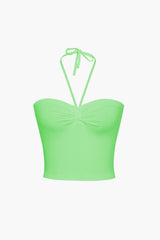 Basic Halter Neck Ruched Cami Top