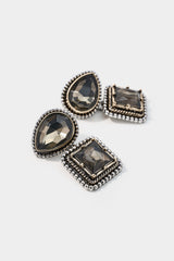 Alloy Geometric Zircon Earrings