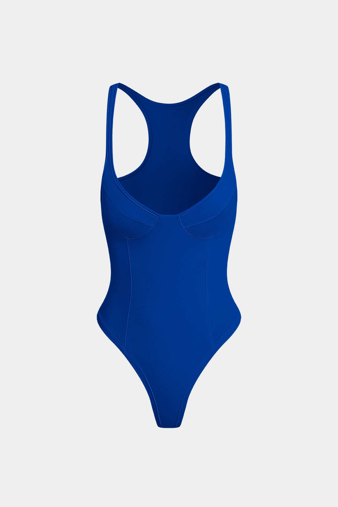 Basic Solid Deep-V Neck Bustier Sleeveless Bodysuit