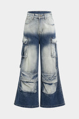 Denim Pocket Zipper Jeans