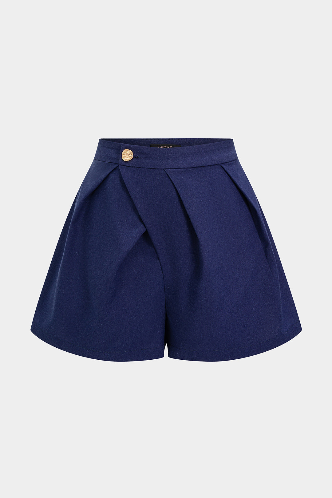 Asymmetrical Button Ruched Shorts