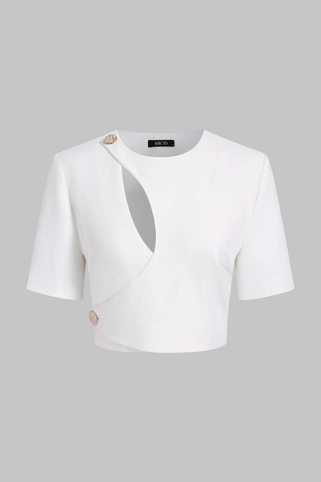 Asymmetrical Cut Out Short-Sleeve Shirt