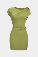 Asymmetrical Twist Knot Hollow Out Mini Dress