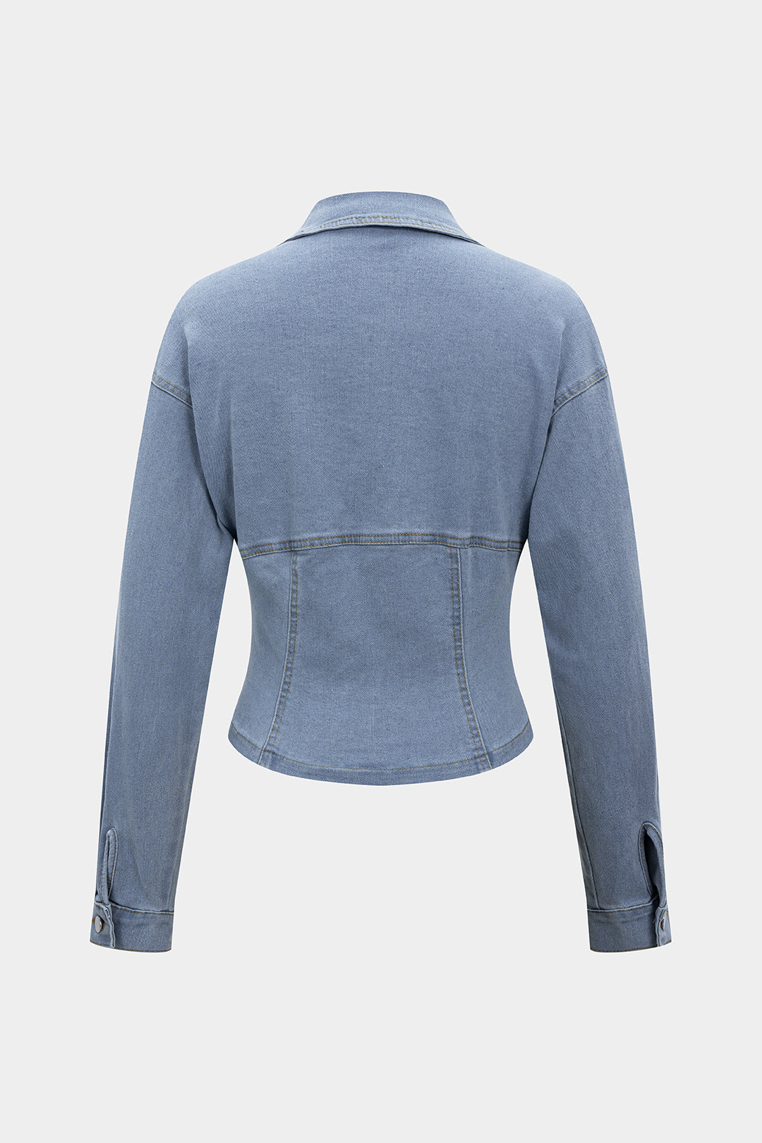 Denim Lapel Zipper Outerwear
