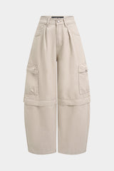 Denim Zipper Cut Out Pocket Jeans