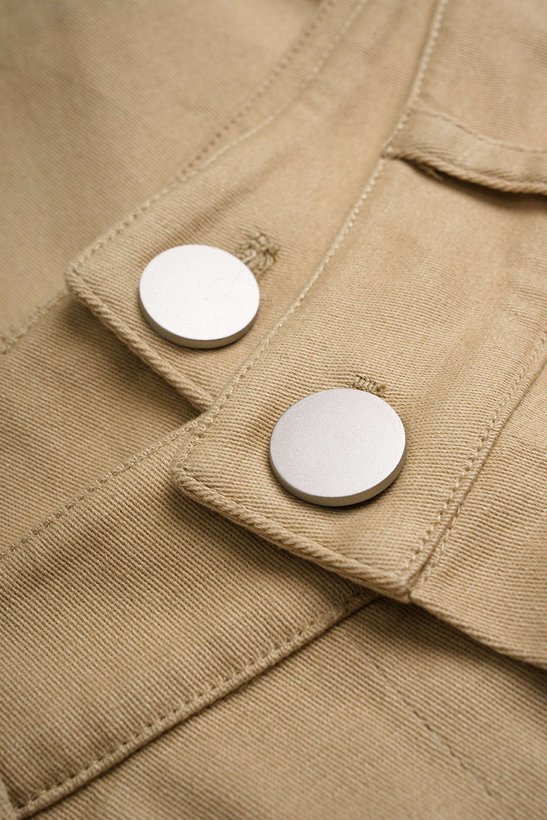 Double Waistband Button Pocket Shorts