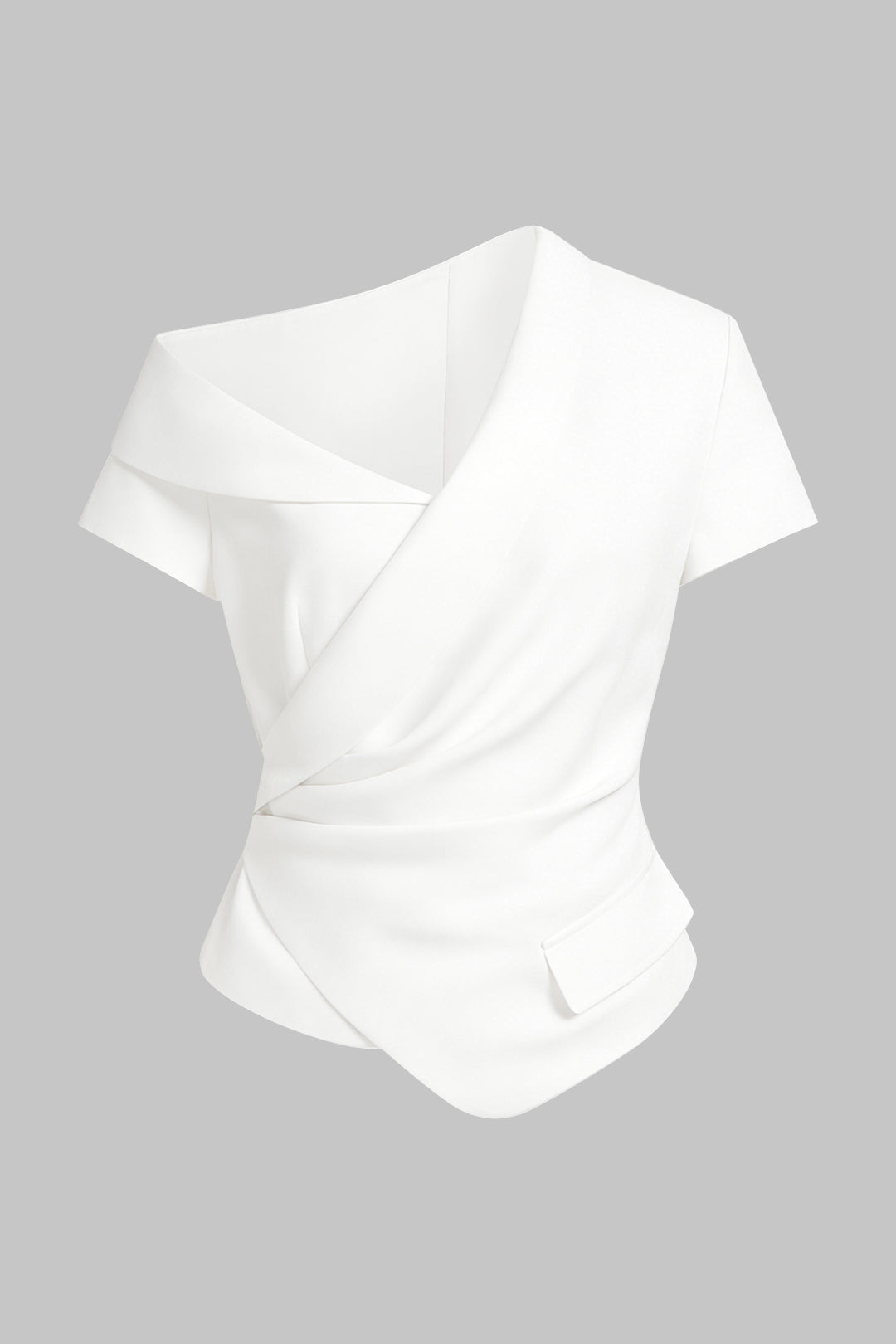 Asymmetrical One Shoulder Ruched Top