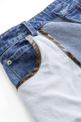 Denim Ruched Pocket Wide Leg Barrel Jeans
