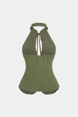Cut Out Tie-Up Backless Tank Top