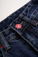 Denim Contrast Trim High Waist Jeans