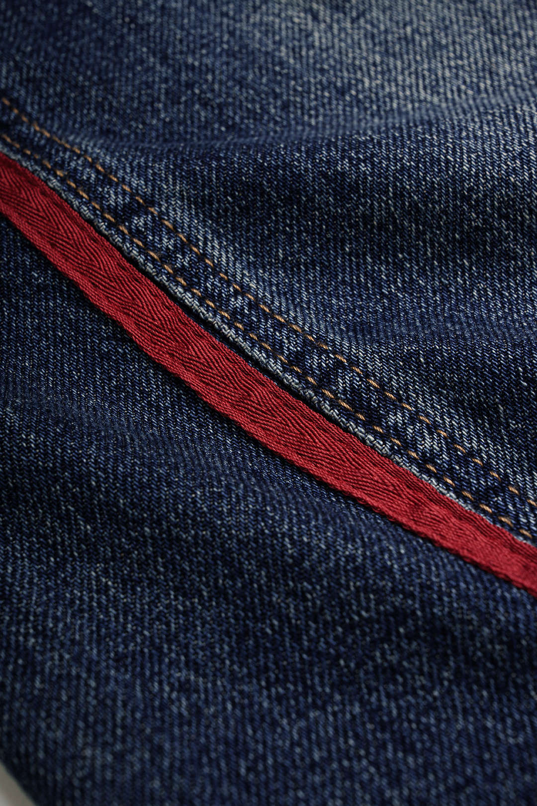 Denim Contrast Trim High Waist Jeans