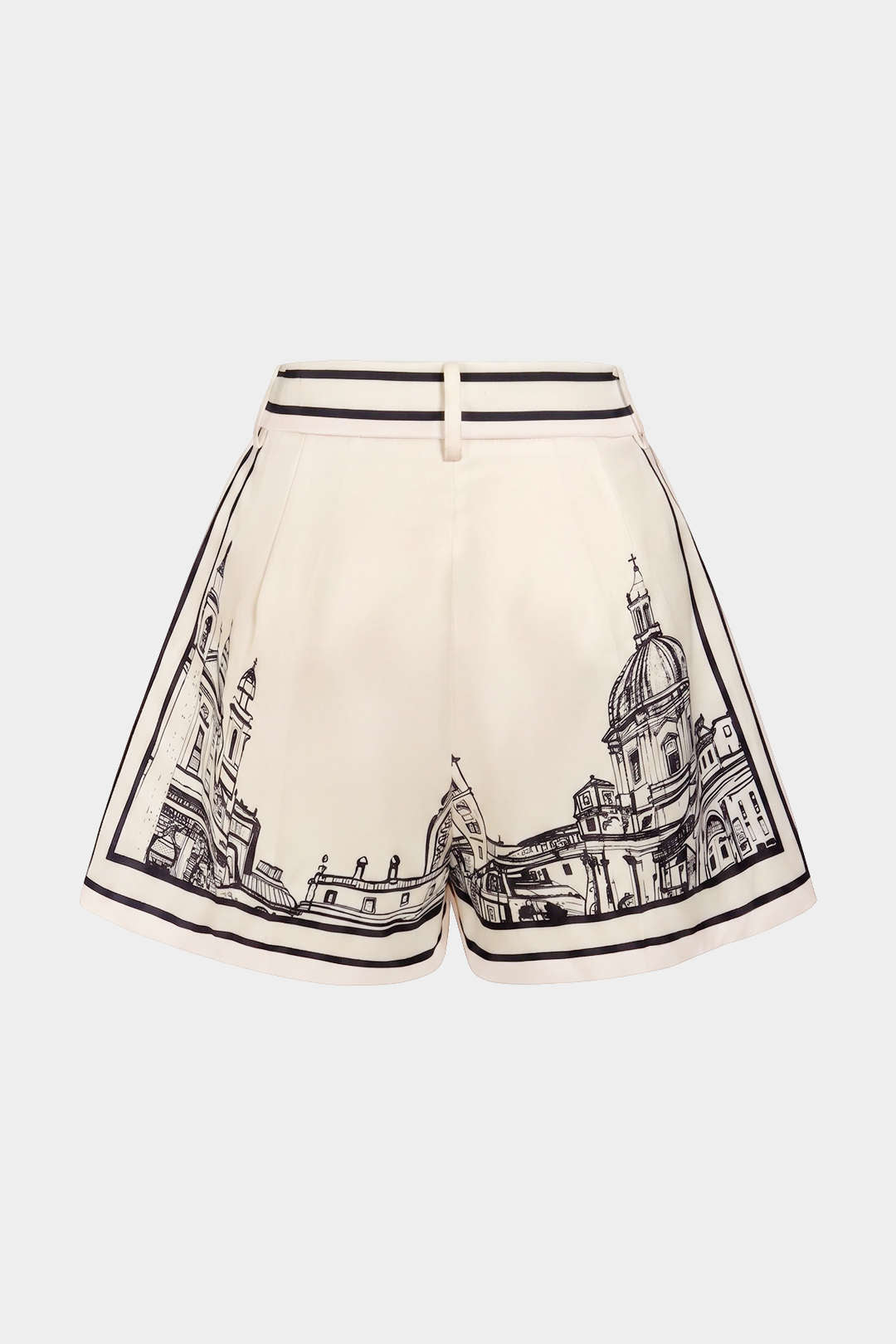 Artistic Print Satin Shorts