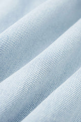 Denim Patchwork Stripes Print Asymmetrical Frayed Wide Leg Jeans