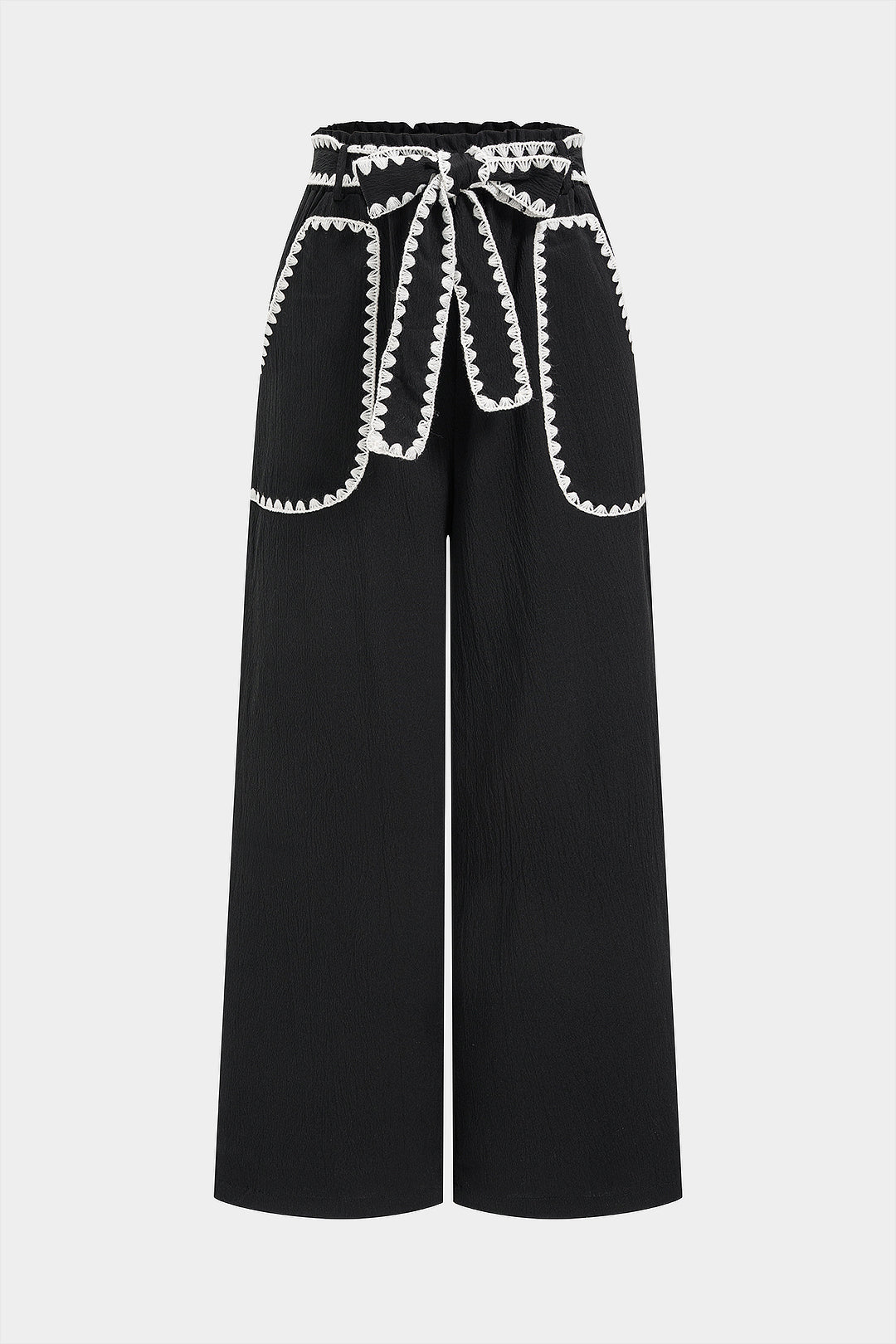 Contrast Binding Pocket Straight Leg Pants