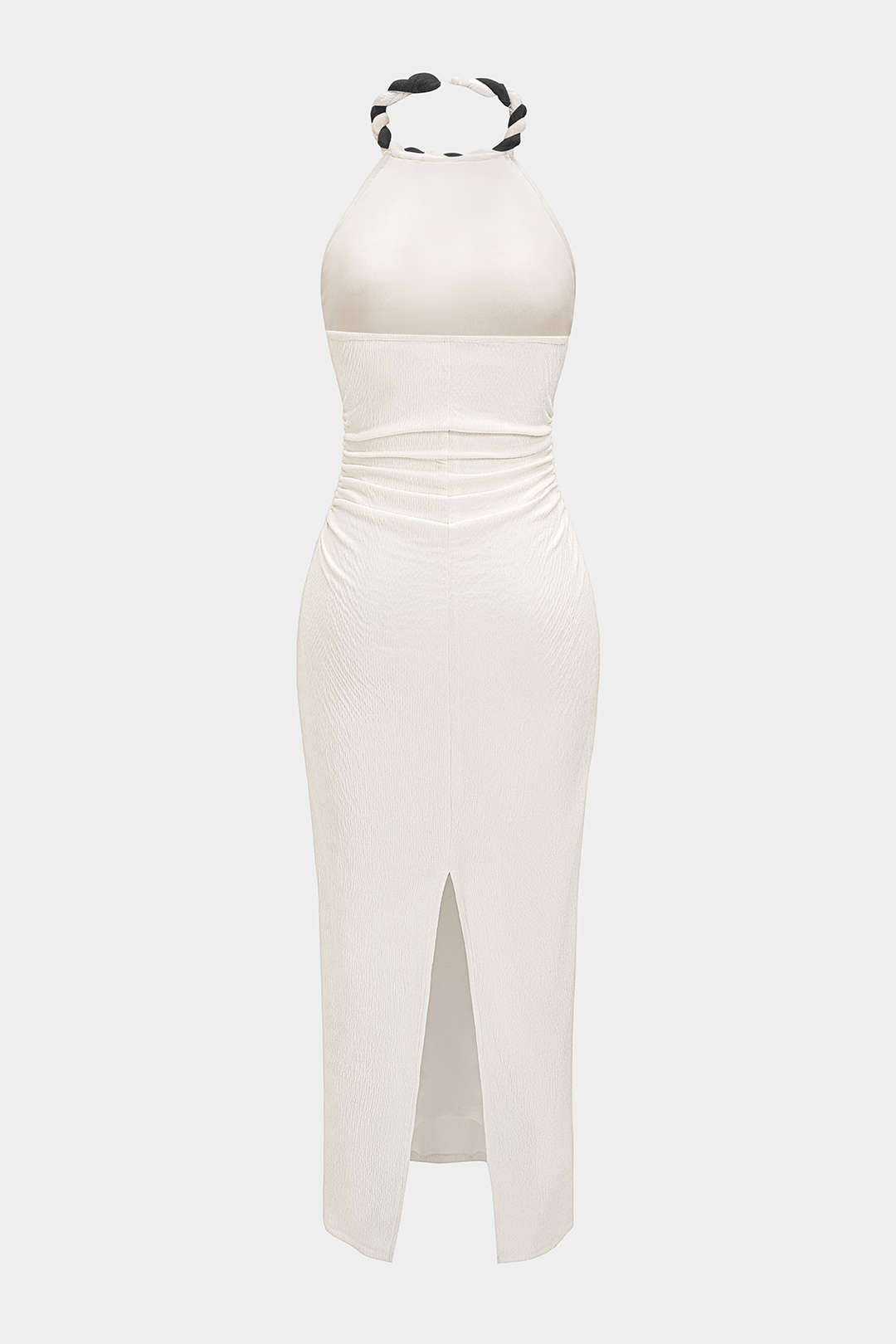 Contrast Twist Knot Backless Sleeveless Maxi Dress