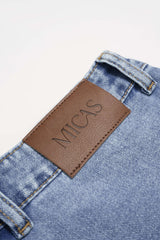 Denim Asymmetrical Pocket Shorts