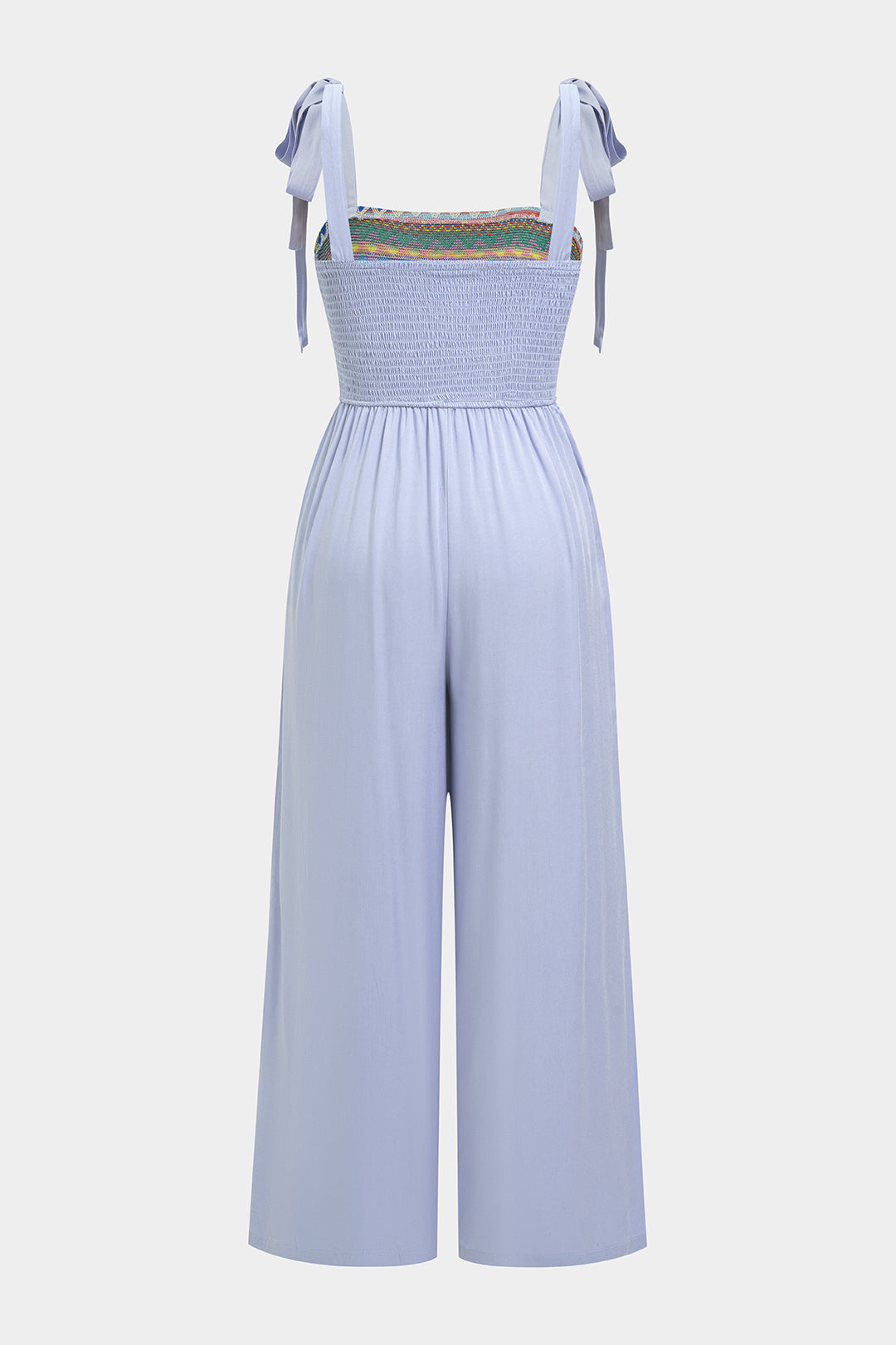 Color Block Print Tie-Up Slip Sleeveless Jumpsuit