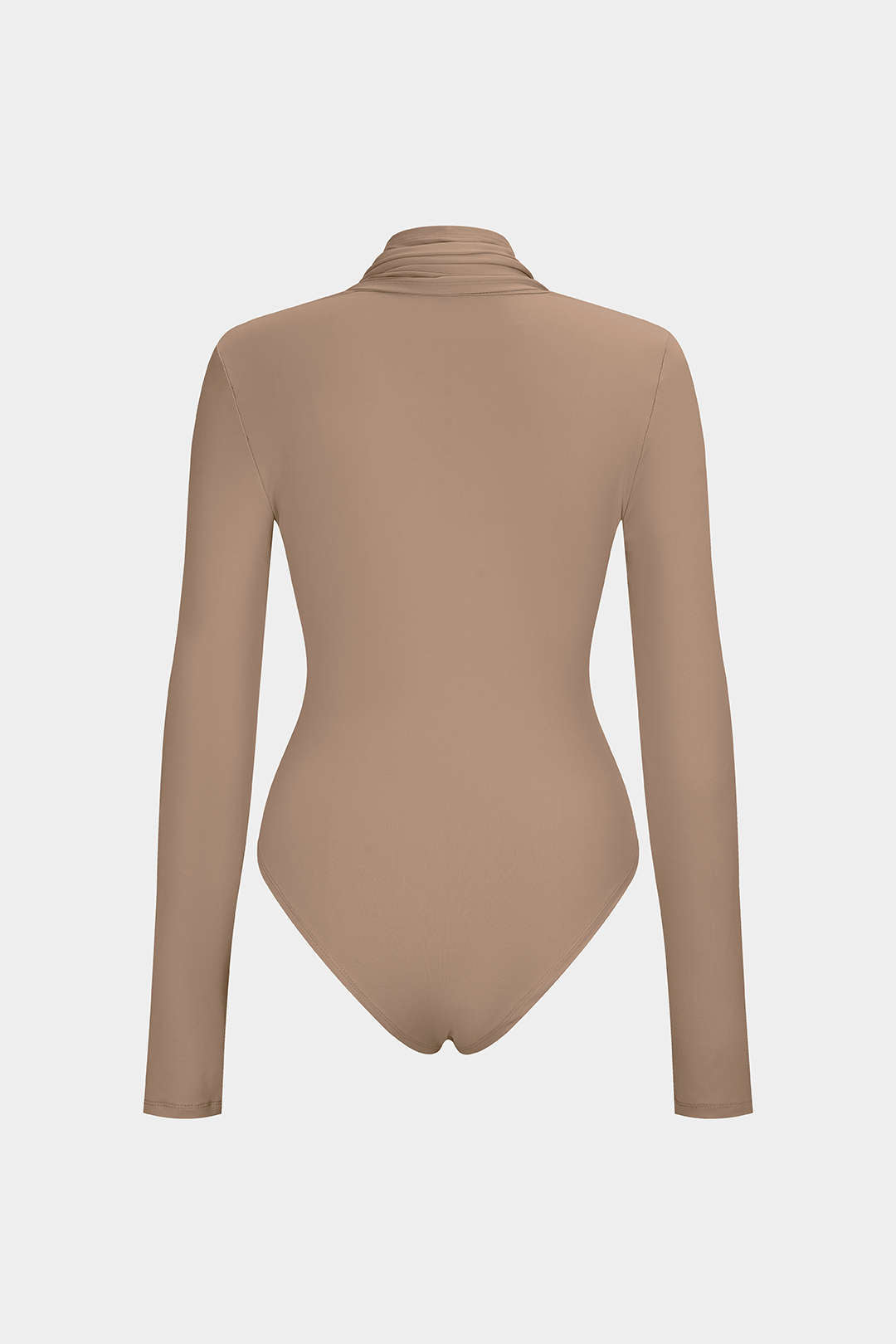 Asymmetrical Ruched Corset Zipper Long-Sleeve Bodysuit