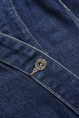 Denim Crossed Tie-Back Asymmetrical Outerwear