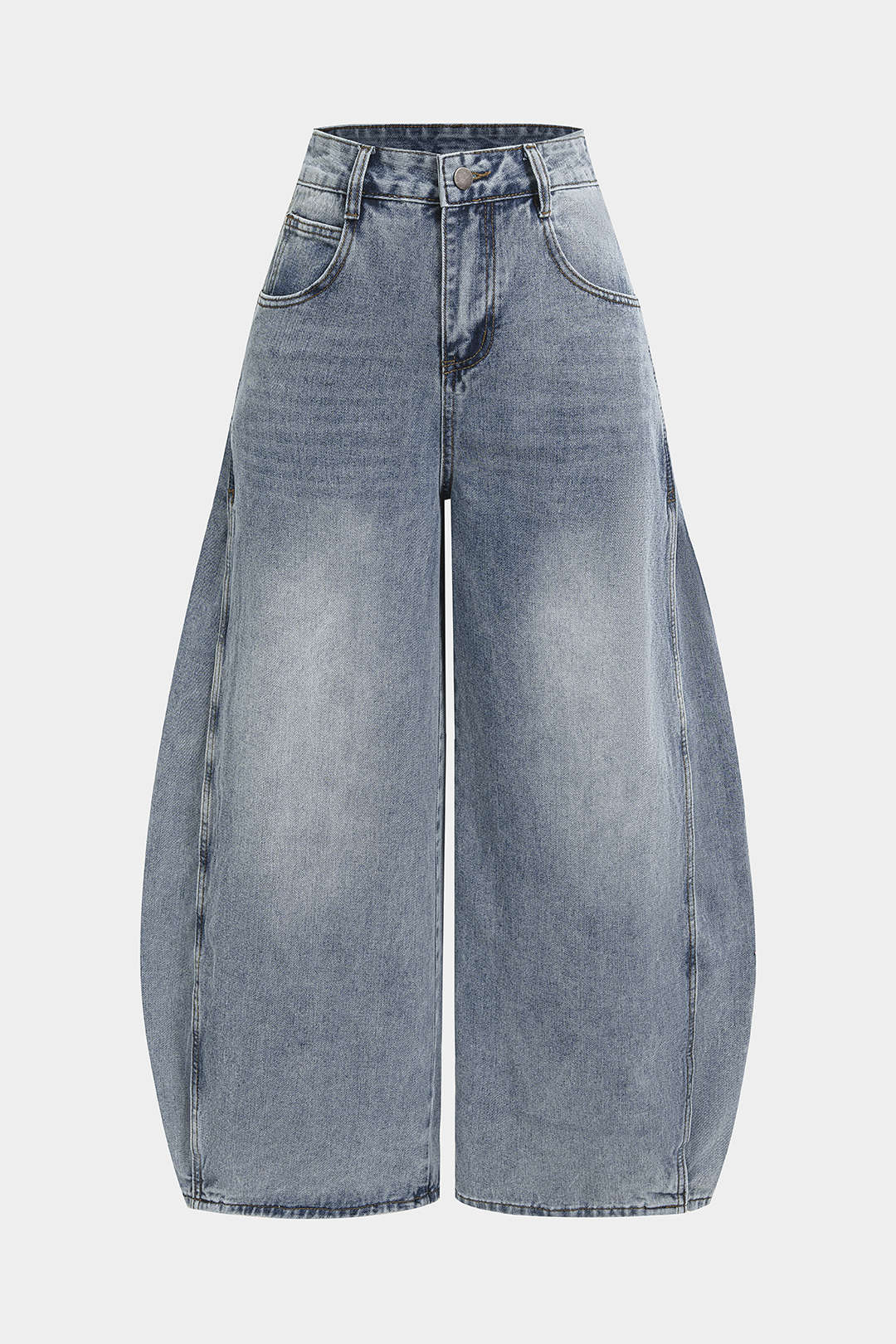 Denim Plaid Print Tie-Up Pocket High Waist Jeans