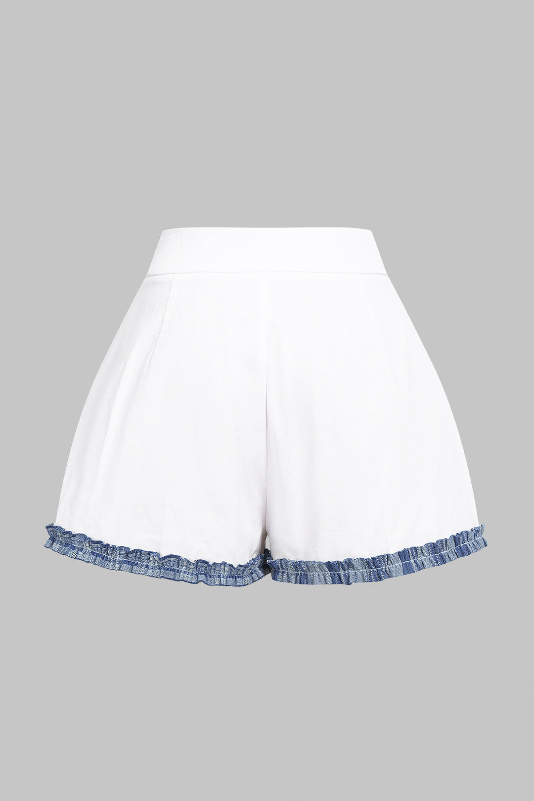 Contrast Zipper Wide Leg Shorts