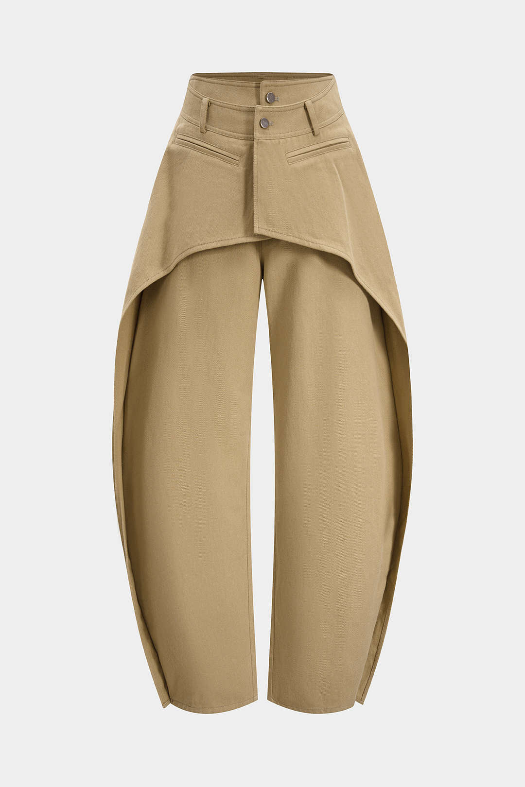 Double Waistband Cut Out Pocket Trousers