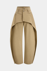Double Waistband Cut Out Pocket Trousers