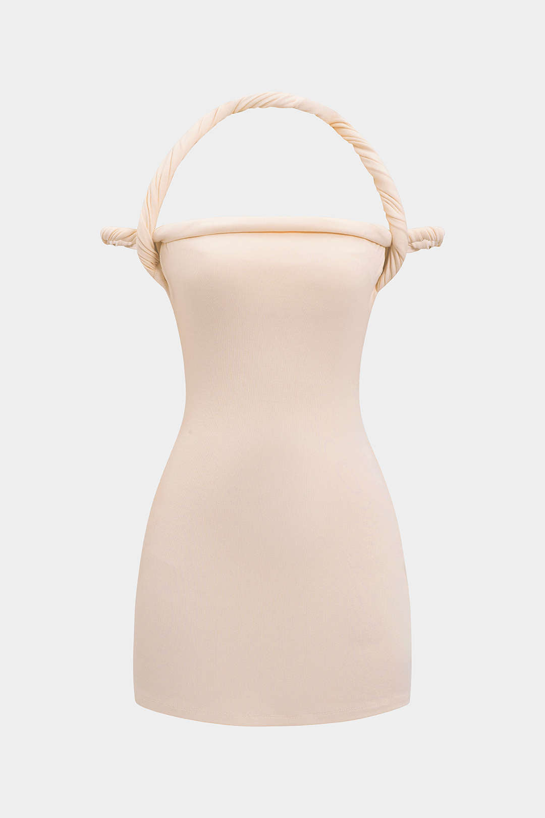 Braided Twist Halter Neck Mini Dress