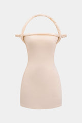 Braided Twist Halter Neck Mini Dress