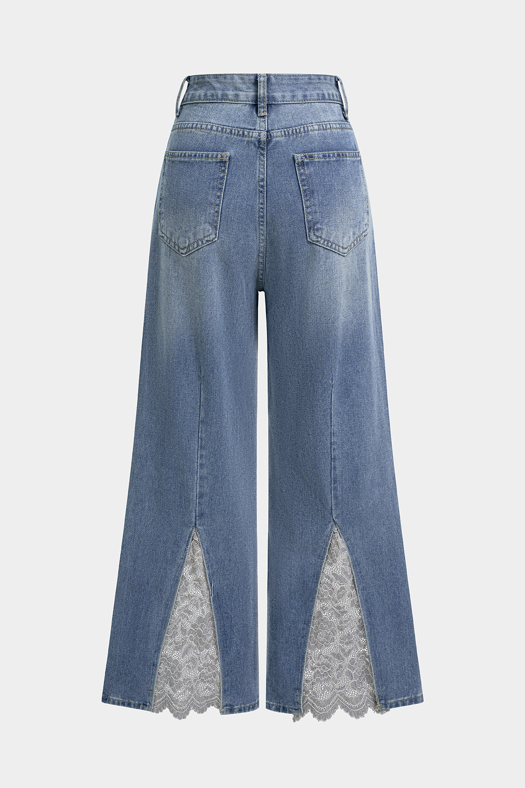 Denim Patchwork Wide Leg Jeans