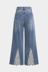 Denim Patchwork Wide Leg Jeans