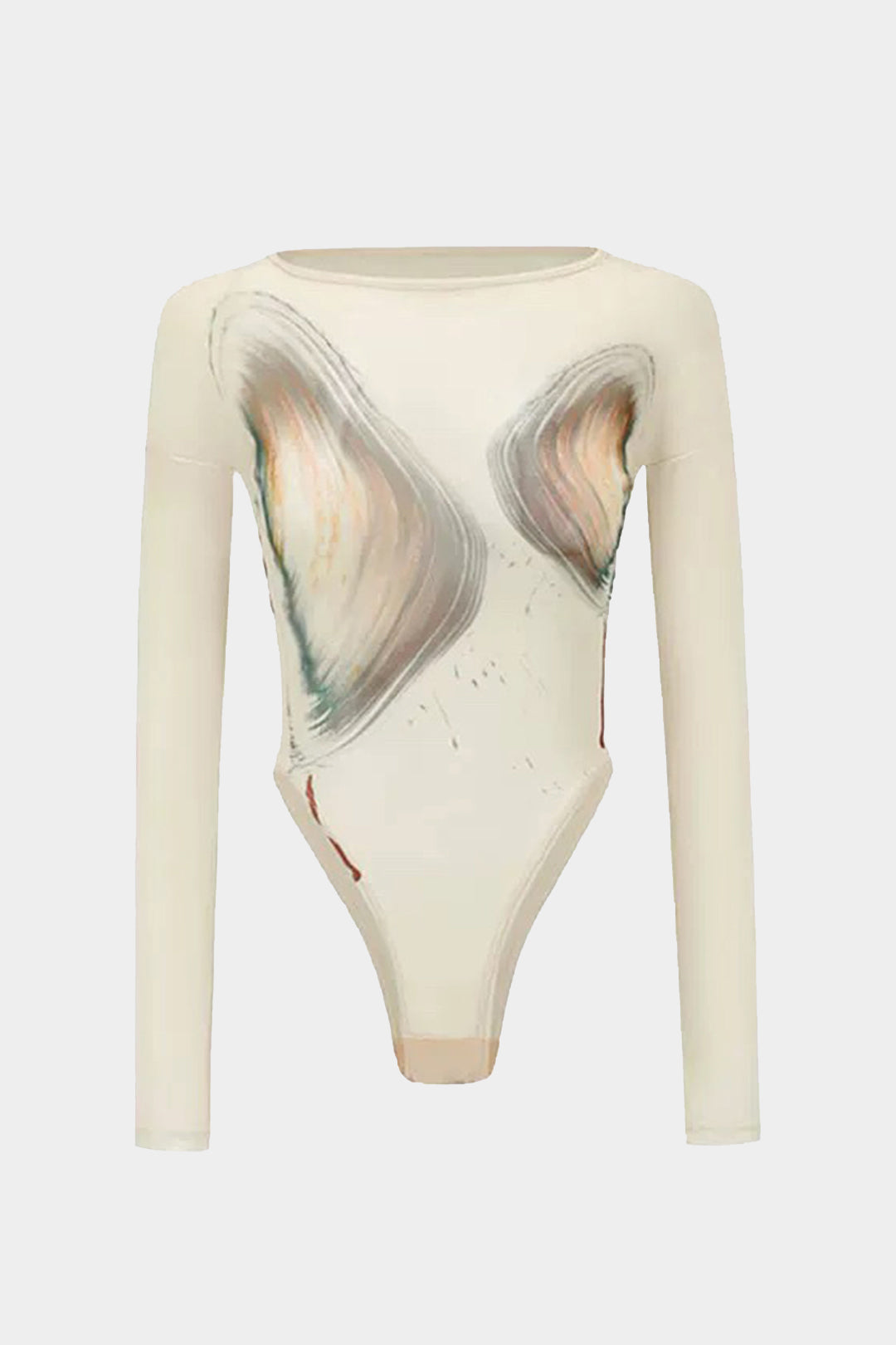 Abstract Print Long-Sleeve Bodysuit