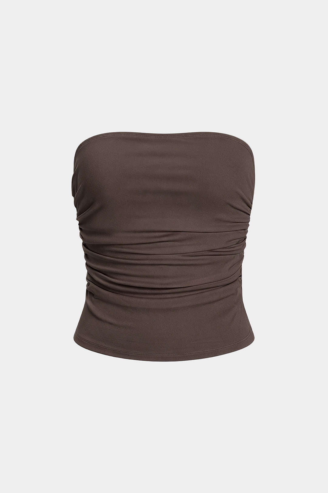 Basic Solid Ruched Tube Top