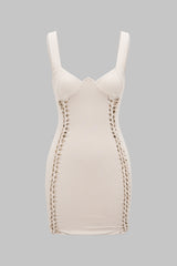 Braided Cut Out Sleeveless Mini Dress