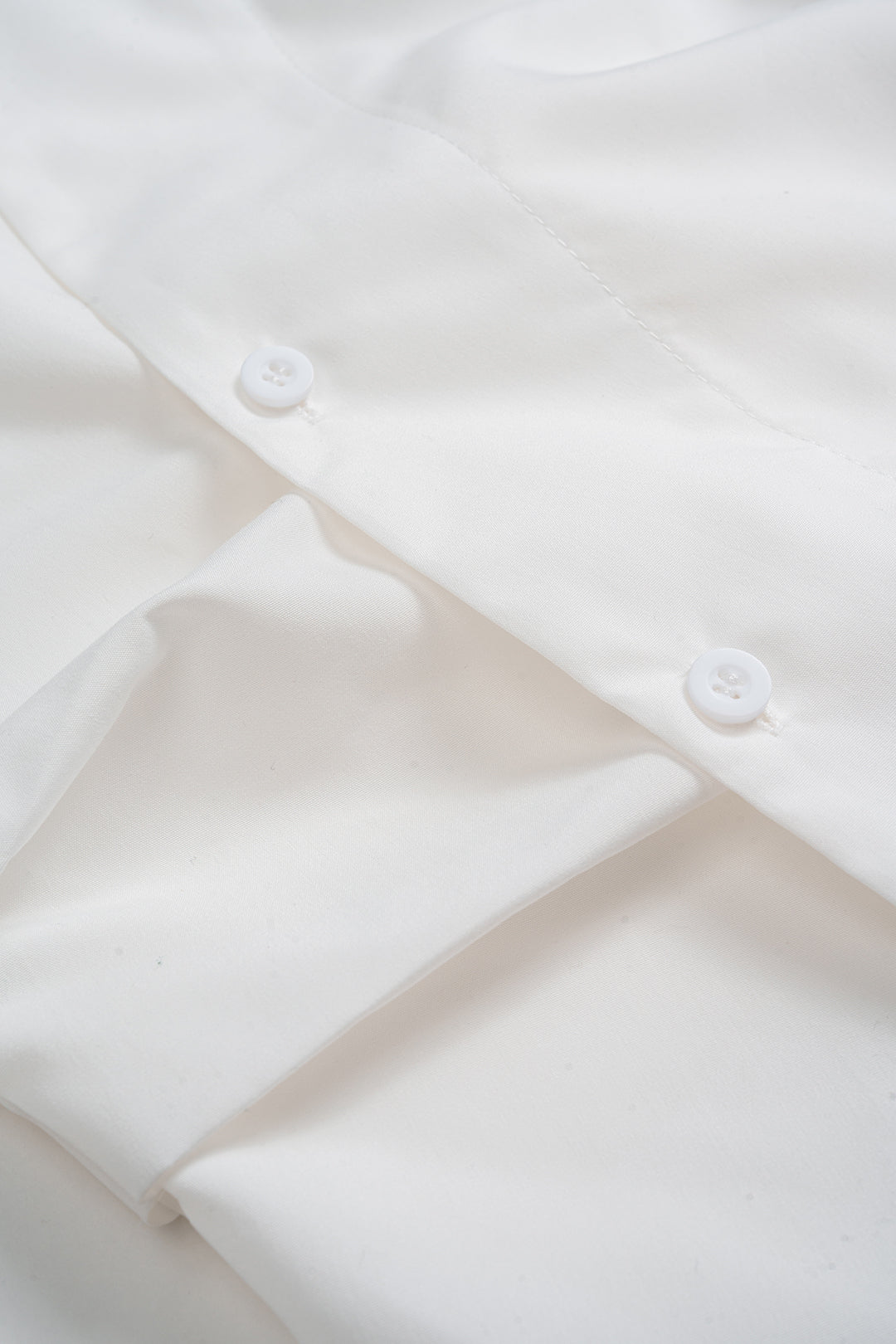 Button Irregular Ruched Long-Sleeve Shirt