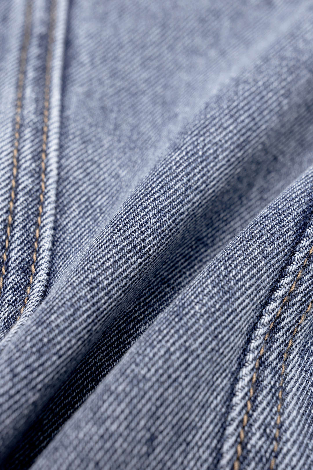 Denim Round Neck Seamdetail Zipper Top
