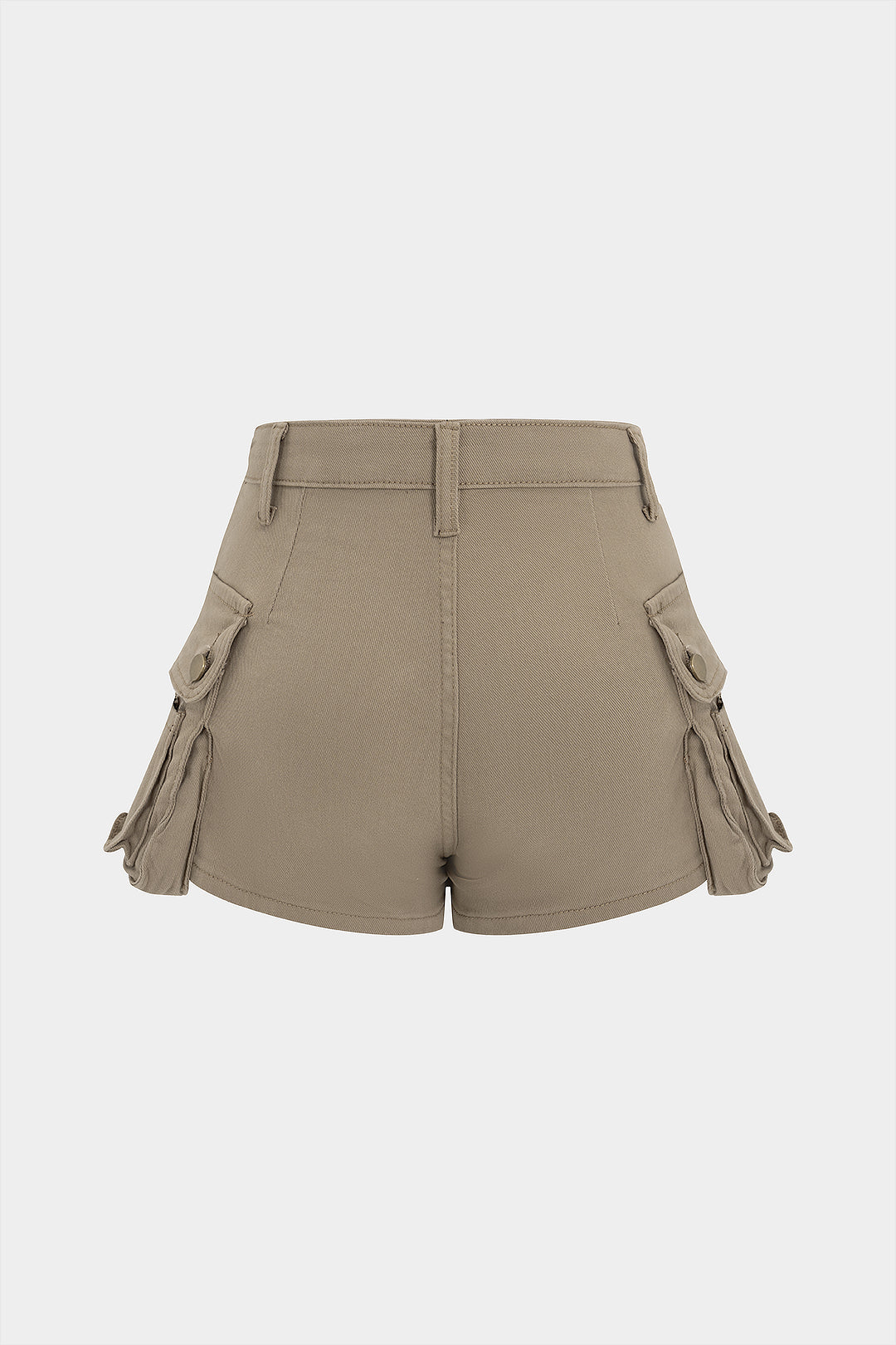 Denim Metallic Button Pocket Shorts