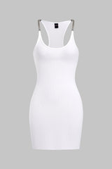 Chain Decor Sleeveless Mini Dress