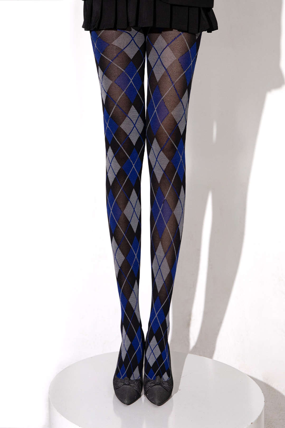 Contrast Argyle Print Tights