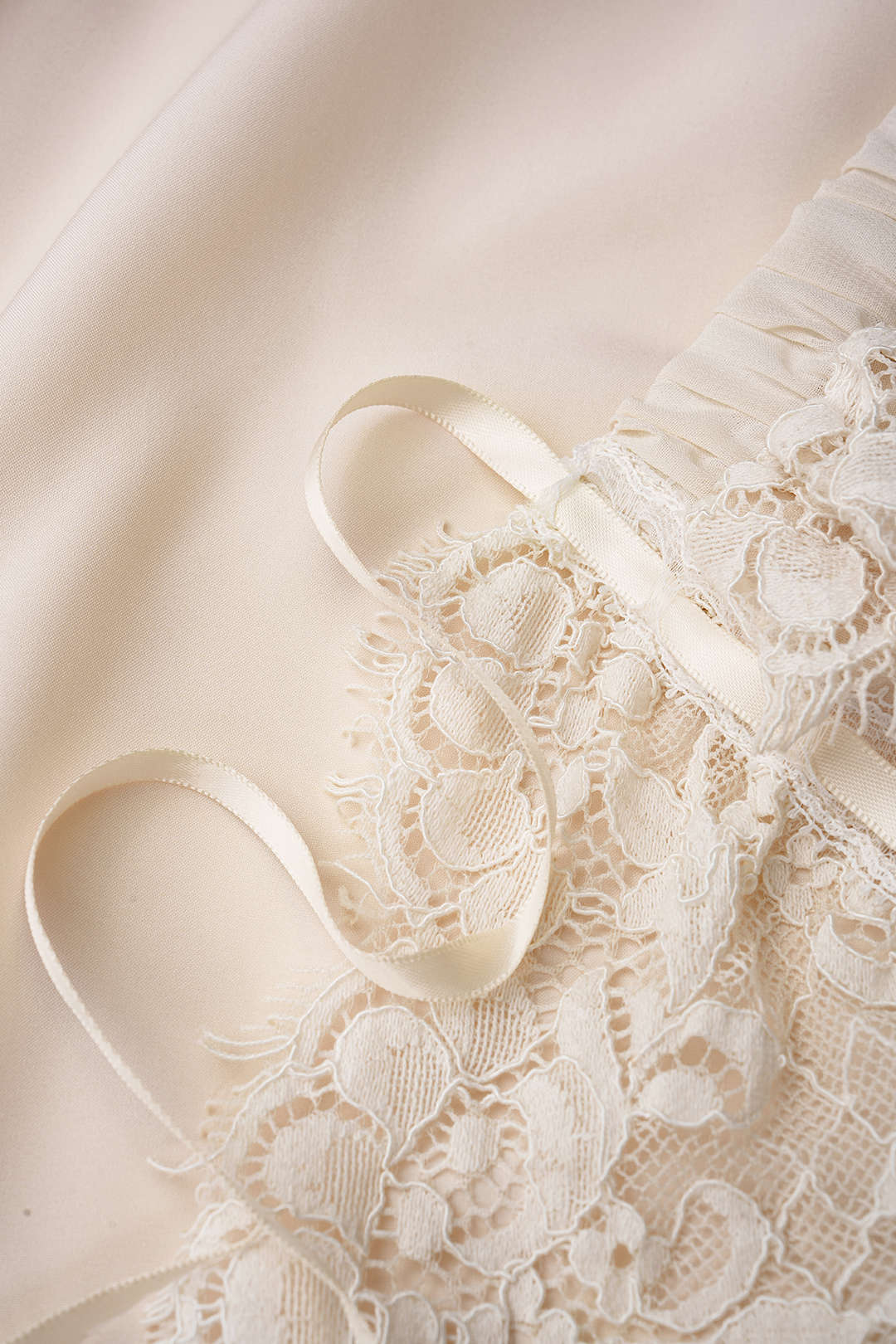 Chiffon Patchwork Lace Trim Drawstring Long Sleeve Shirt