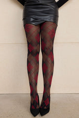 Contrast Argyle Print Tights