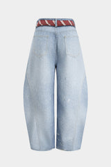 Denim Illusion Print High Waist Jeans