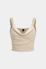 Braided Cowl Neck Cami Top