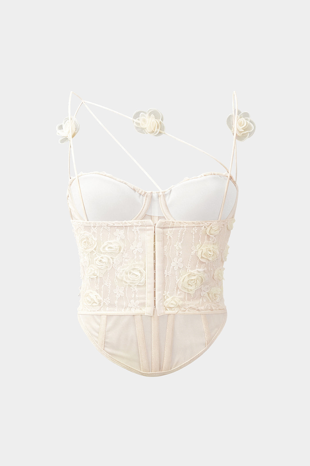 3D Floral Corset Asymmetrical Cami Top