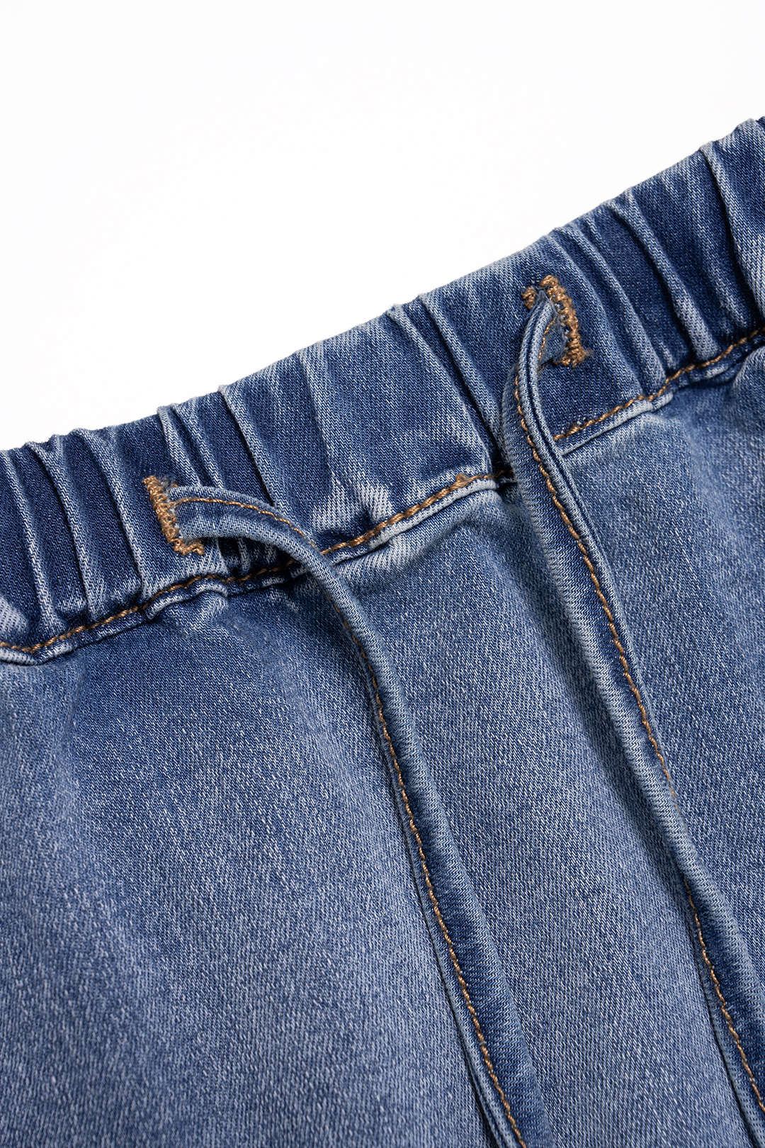 Denim Drawstring Asymmetrical Mermaid Skirt