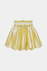 Contrast Stripe Print Ruched Shorts