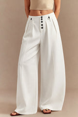 Button Wide Leg Pants
