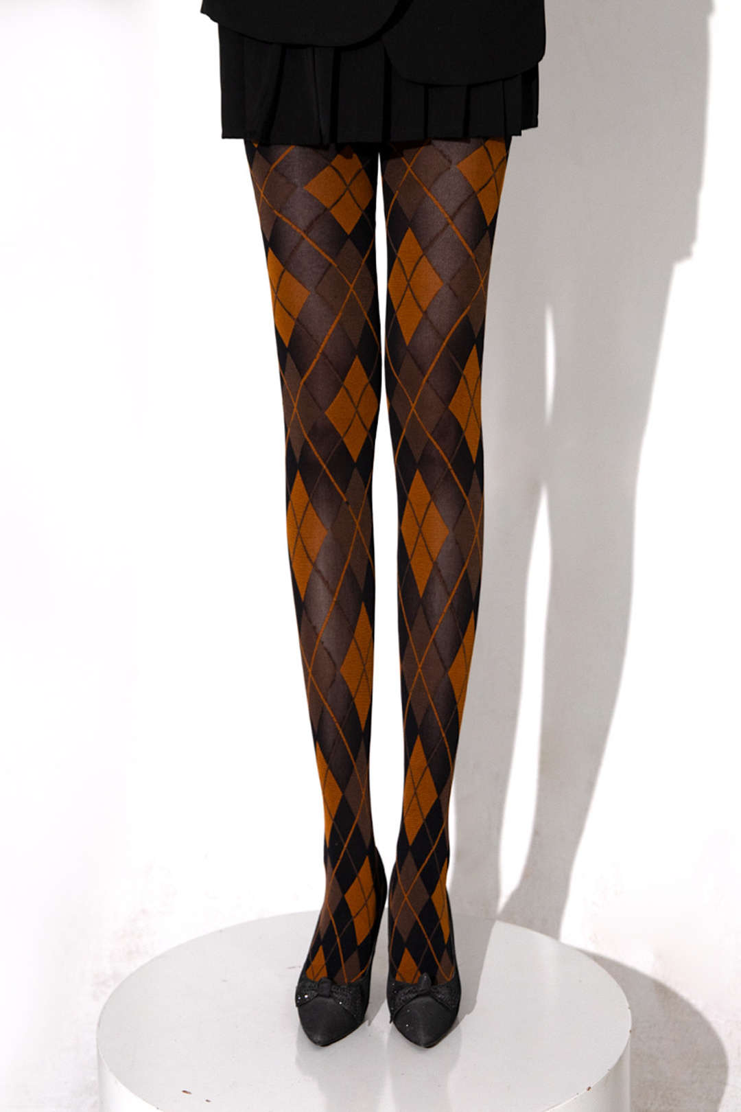 Contrast Argyle Print Tights